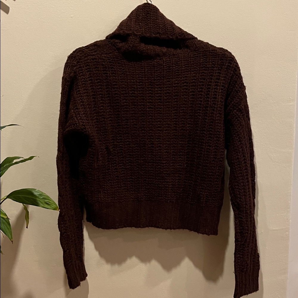 Charlotte Russe Maroon Cowl Neck Sweater, Women’s Size XS - Picture 3 of 4